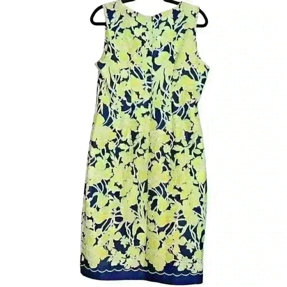 Spring Floral Office Shelby &‎ Palmer Sz 16 Sheath Dress Stretch Feminine Comfy